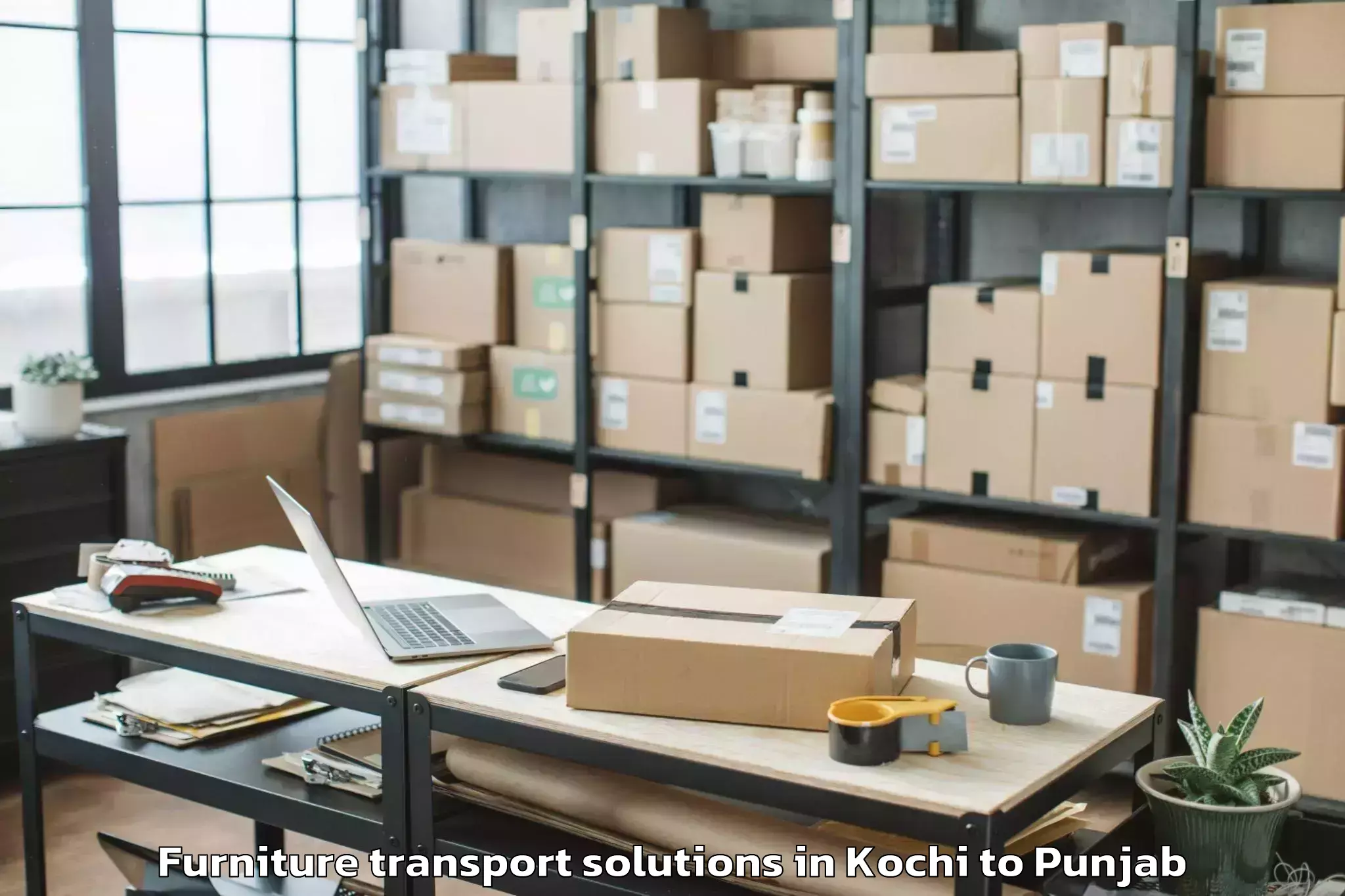 Book Kochi to Muktsar Furniture Transport Solutions